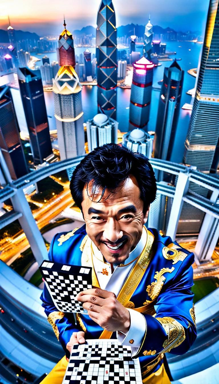 Jackie Chan Crossword Puzzle on Hong Kong Skyscraper