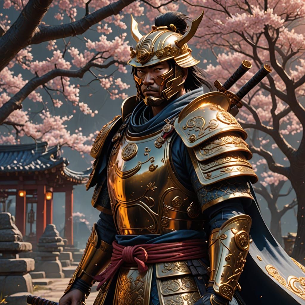 Noble Samurai in Celestial Fantasy Art