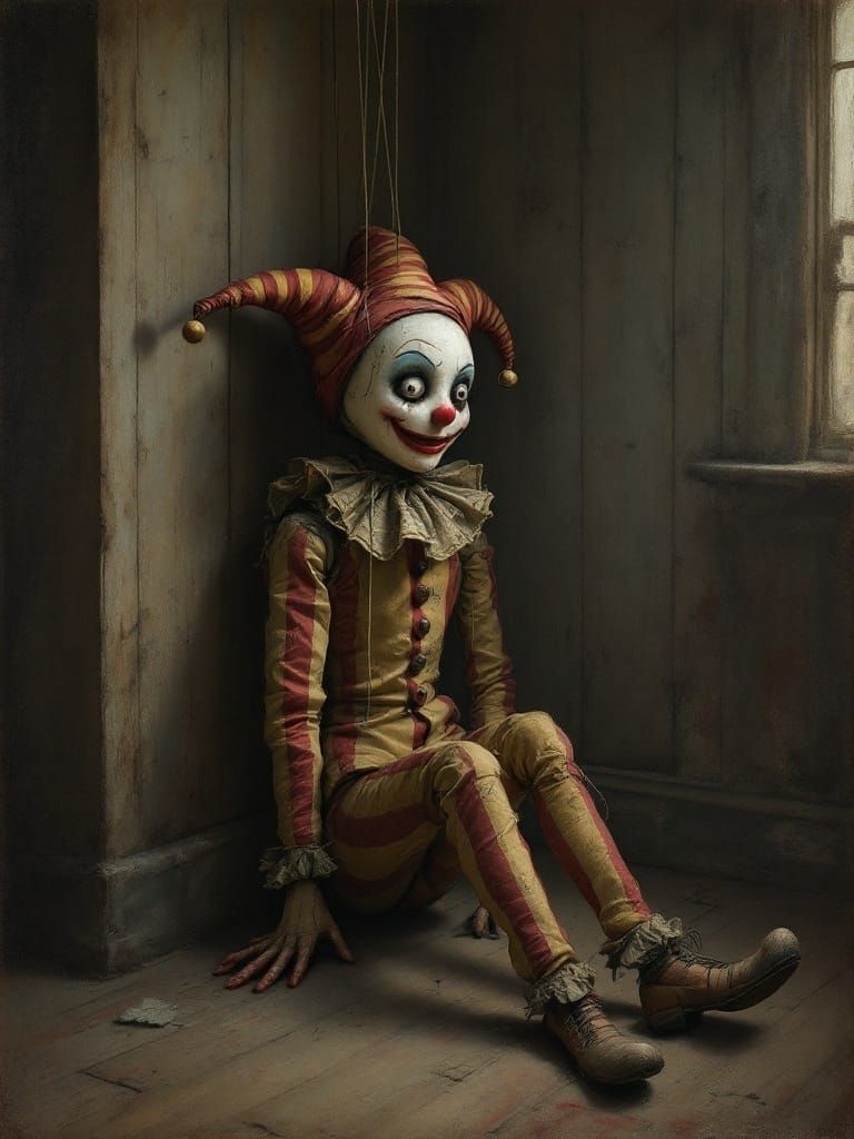 Still Life with Forgotten Marionette in Chiaroscuro
