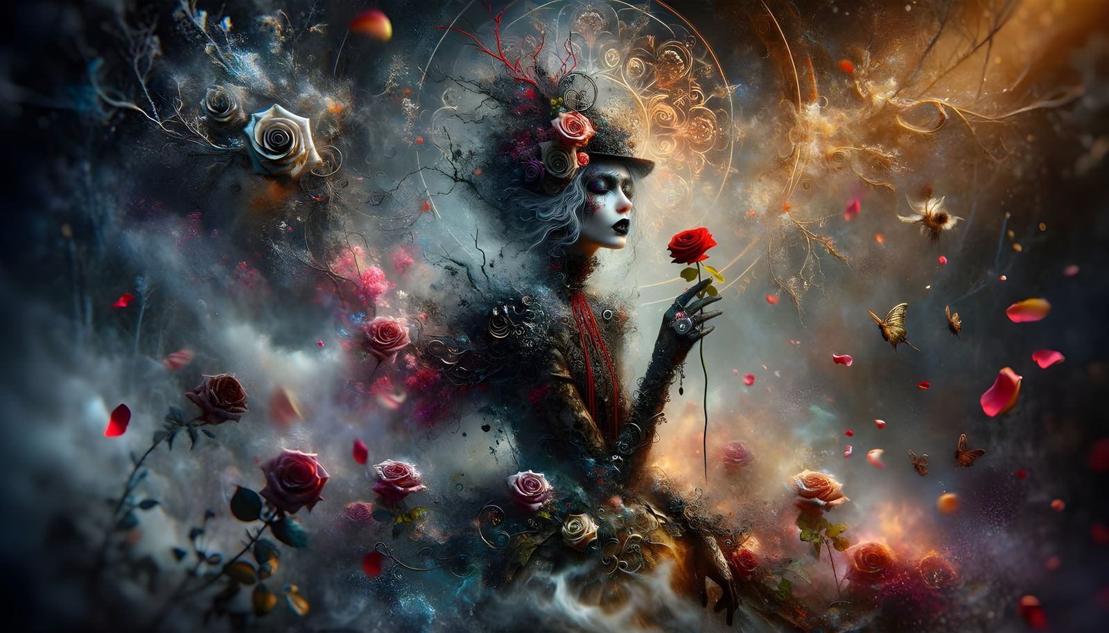 Gothic Goddess in Cyberpunk Digital Art