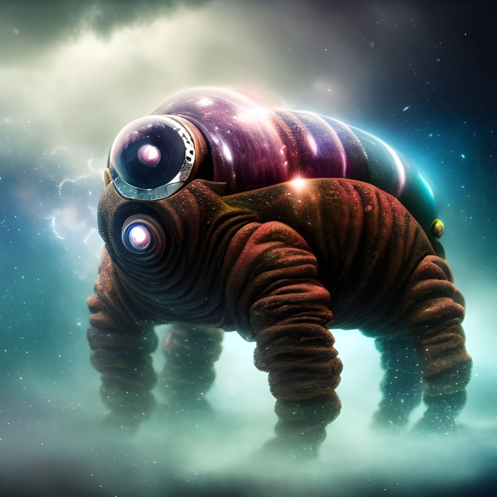 Epic Tardigrade in Galaxy Cluster: Digital Matte Painting