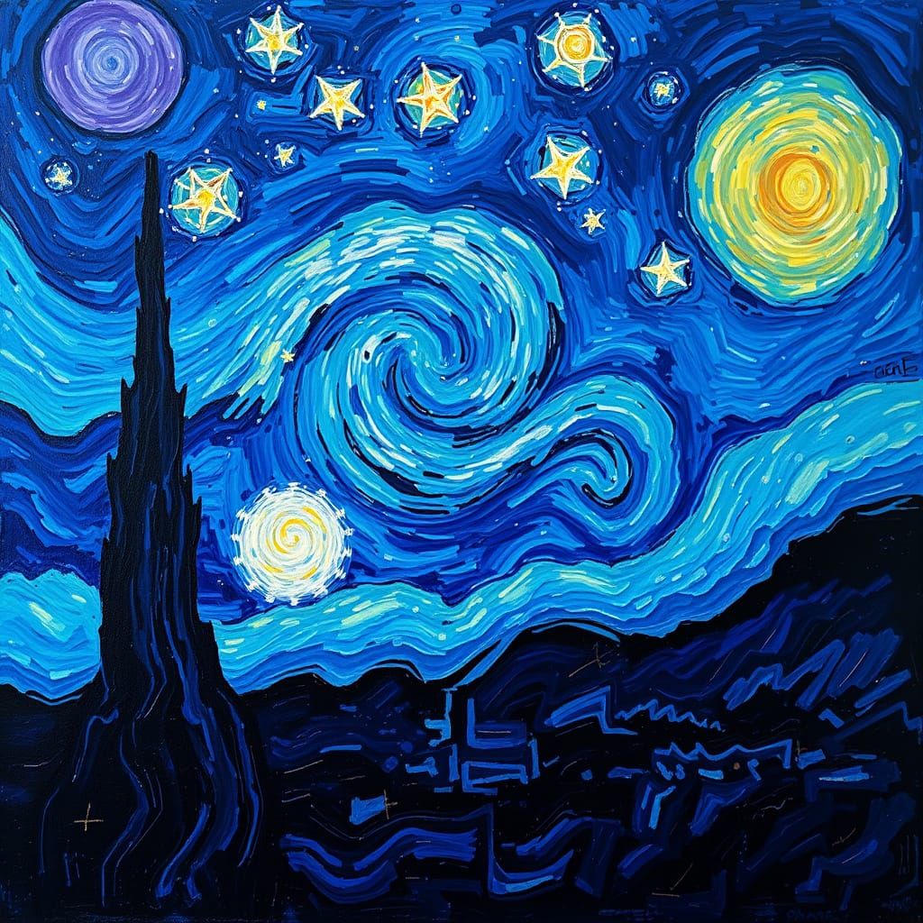 Vibrant Stars Shine Against a Deep Blue Night Sky