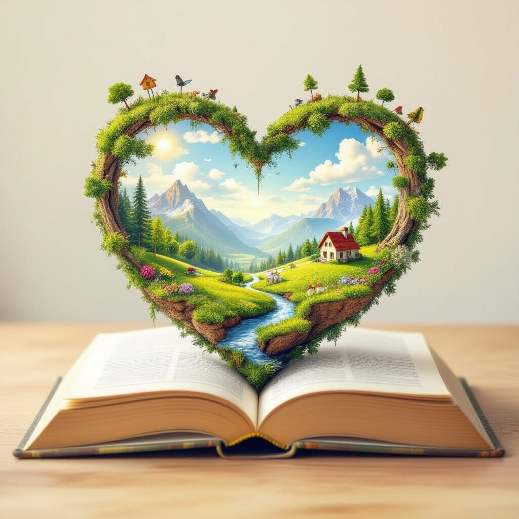 Miniature World in Open Book Landscape