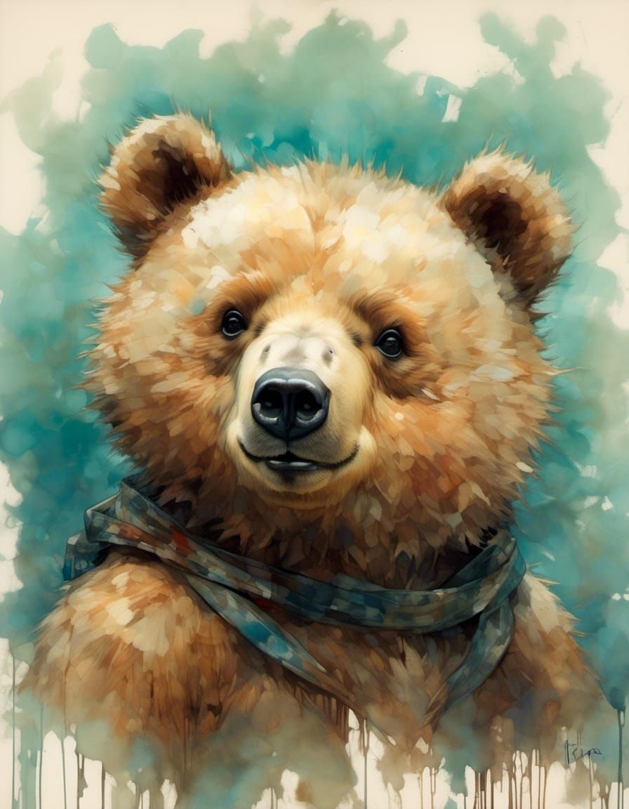 Sweetest Fuzzy Baby Bear Cub Portrait