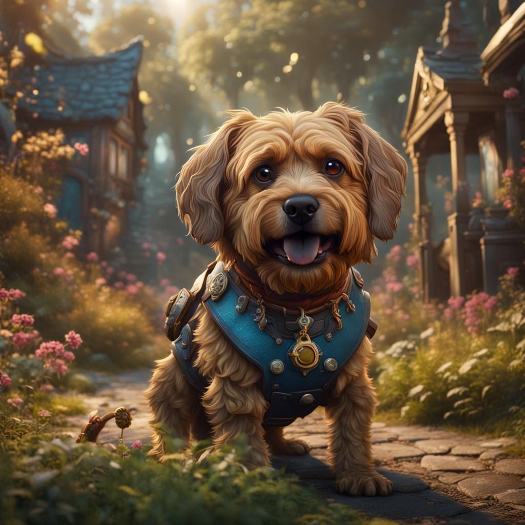 Fantastical Funny Dog in Detailed Matte Painting