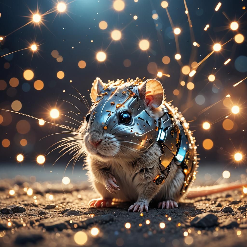 Cute Cyborg Gerbil with Awesome Technology