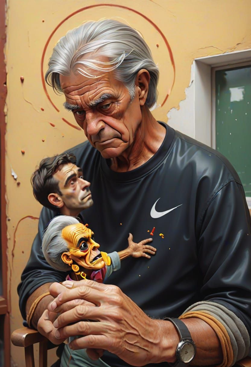 Hyperdetailed Digital Art of Man in Chair