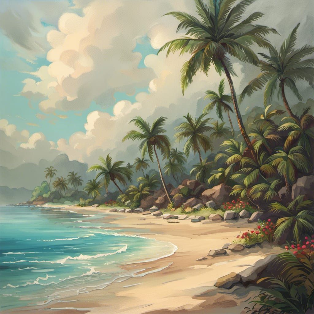 Idyllic Tropical Beach Scene