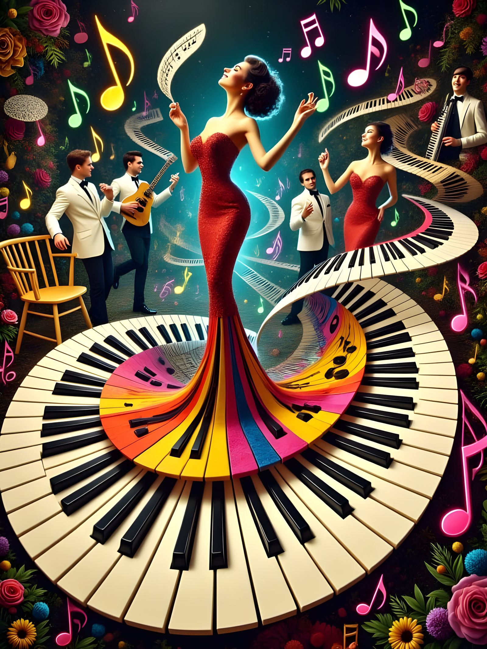 Vintage Jazz Orchestra Takes Flight on a Twisted Piano Keybo...