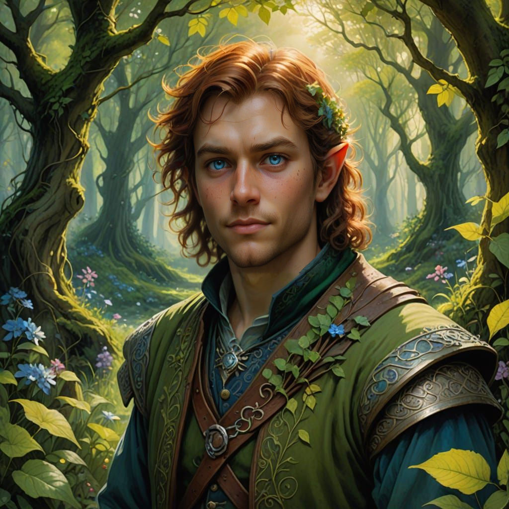 A Whimsical Halfling Bard Amidst Nature's Splendor