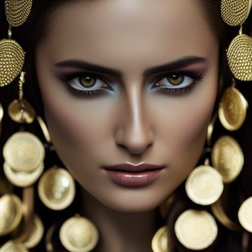 Detailed Portrait of a Slavic Woman with Intense Eyes