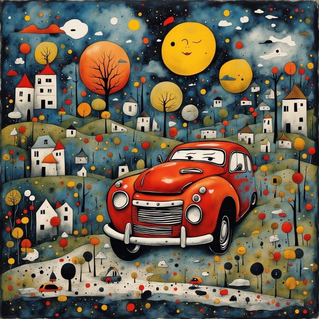 Abstract Surrealism Inspired by Miro
