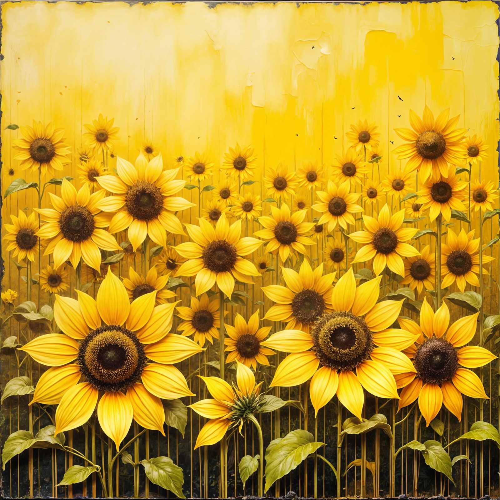 Sunflower Field in Vibrant Yellow Hues