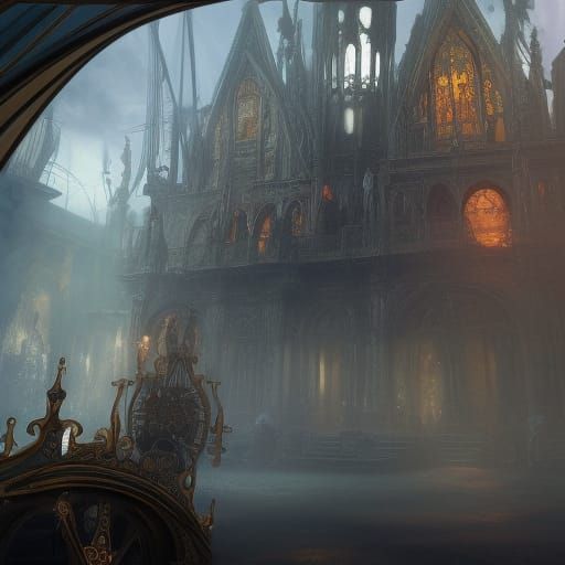 Gothic Cathedral Pirate Ship Concept Art