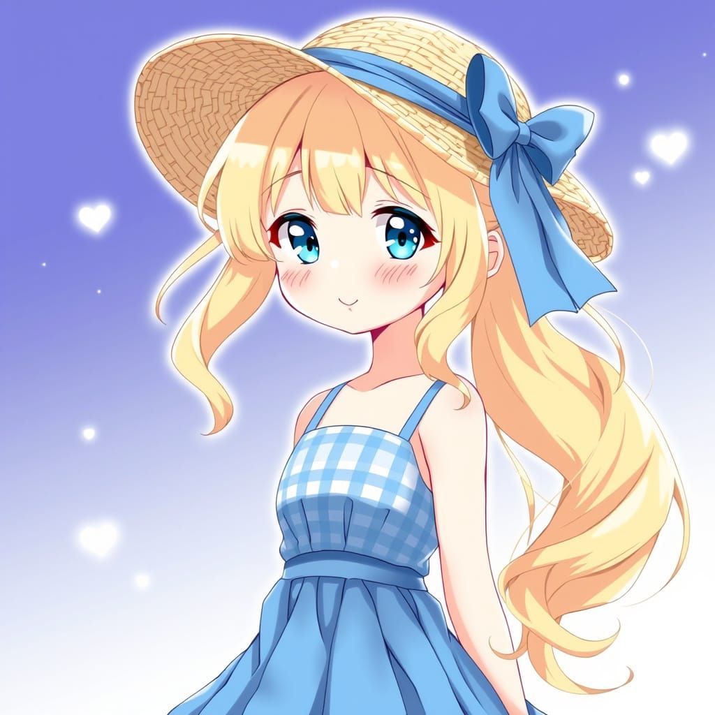 Cute Anime Angel in Summer Fashion