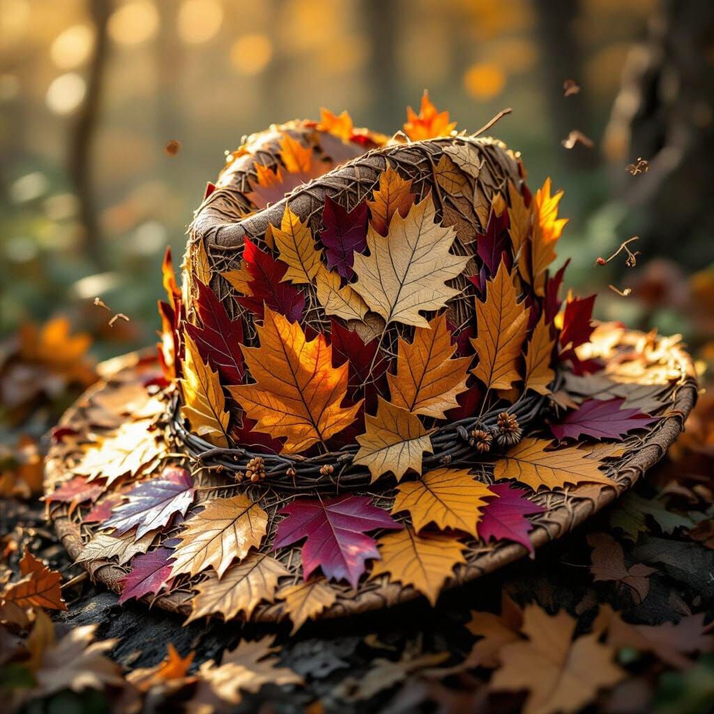 Autumn Leaf Hat: Intricate Natural Craftsmanship
