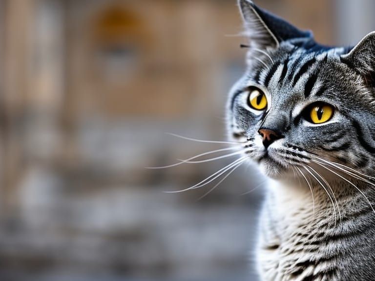 Grey Kitten's Italian Adventure: High-Quality Photo