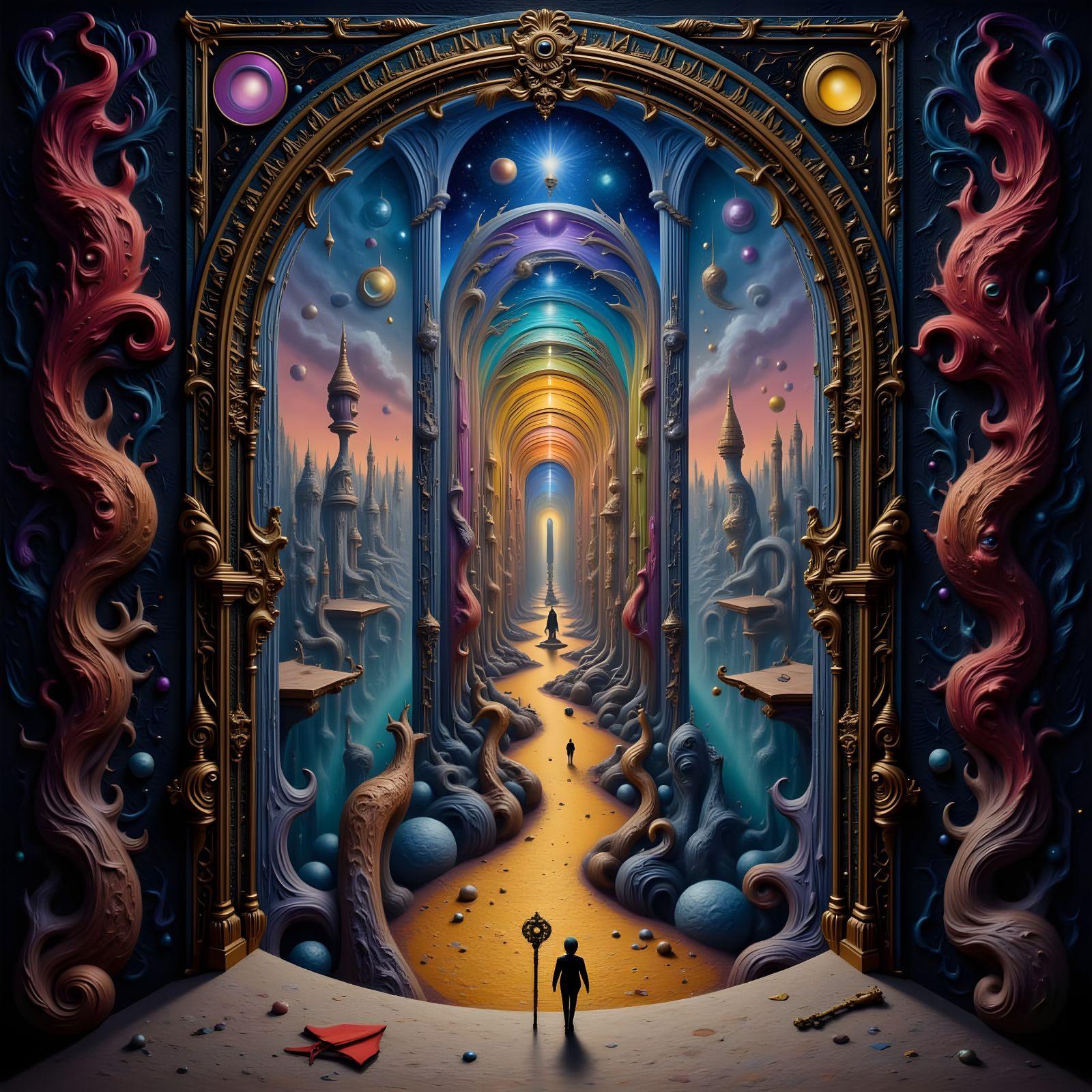 Surreal Ornate Keyhole in Moody Jewel Tones