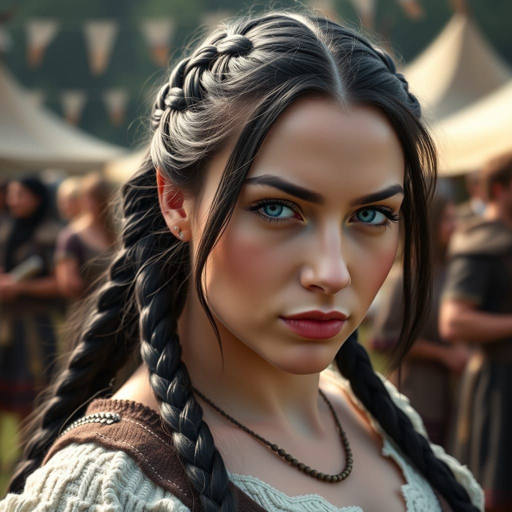 Elegant Viking Supermodel in Soft Lighting