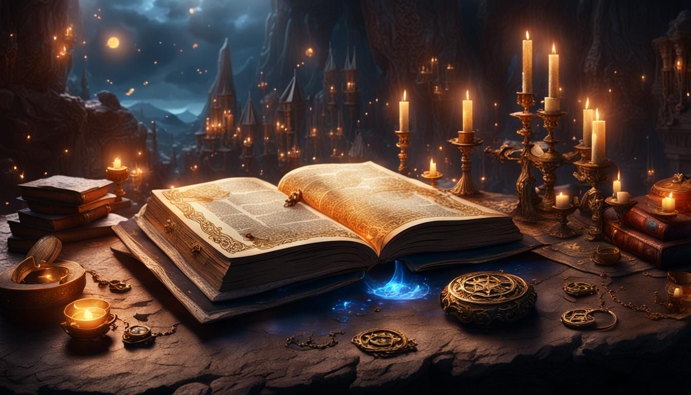 Magic Book with Ring, Fantasy Concept Art