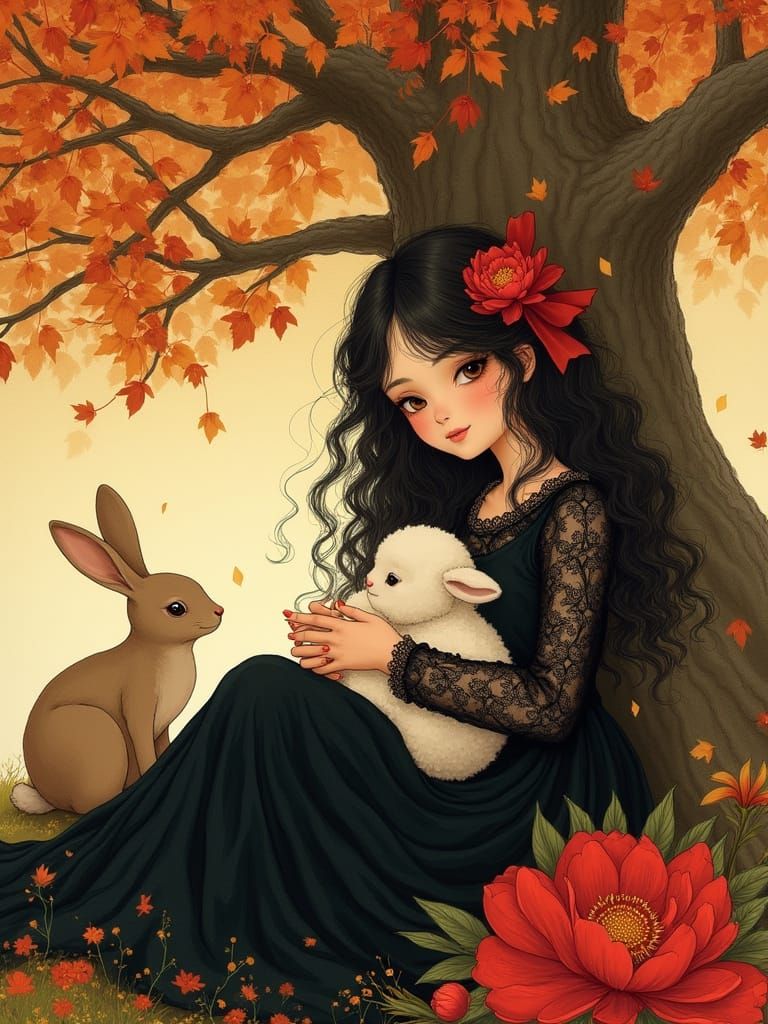 Black, beige and gold