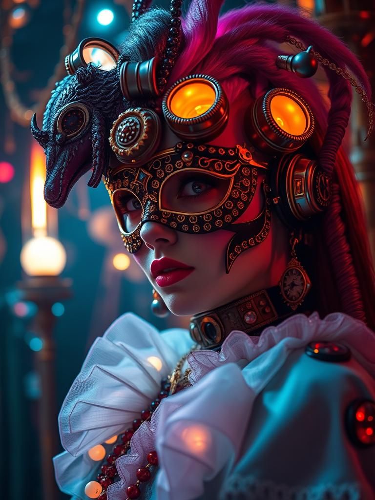 Steampunk Nouveau Masquerade in Space-Fi Setting