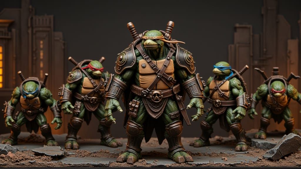 Master Splinter and Ninja Turtles Diorama