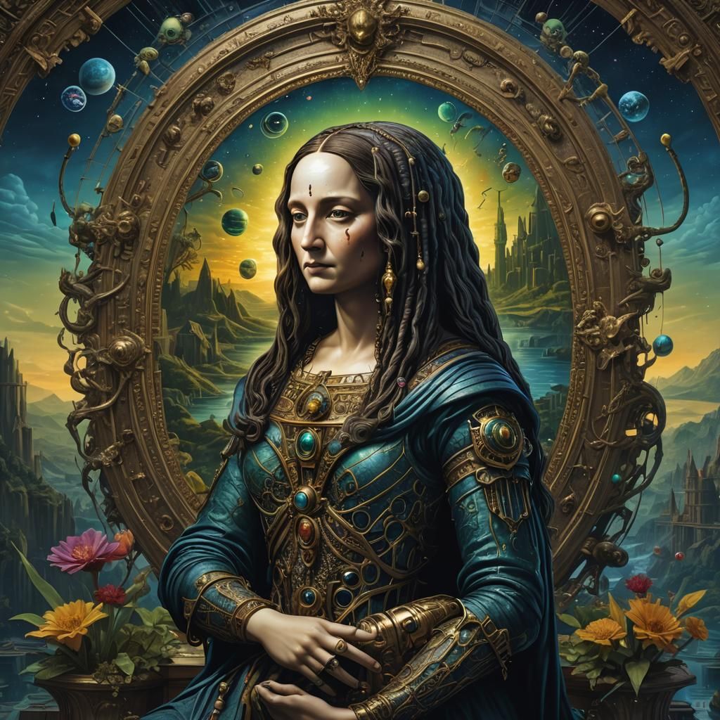 Alien Mona Lisa: Detailed Matte Painting