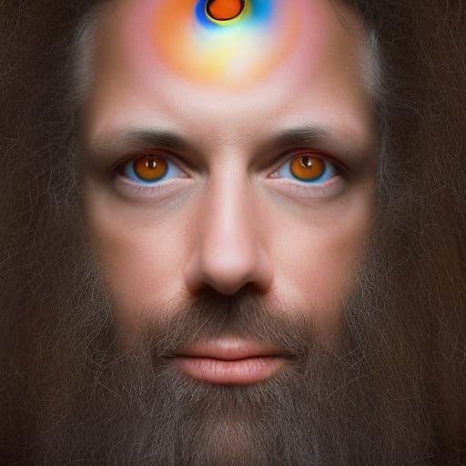 Psychedelic Portrait in Professional Photography Style