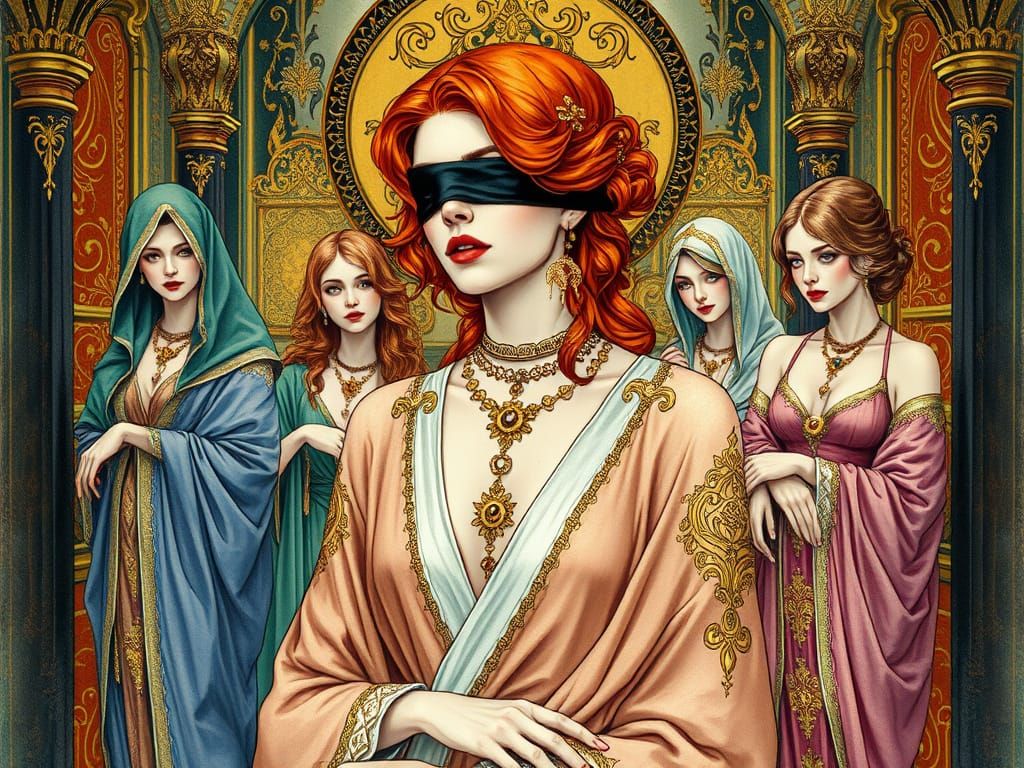 Sensual Harem Scene in Art Nouveau Style