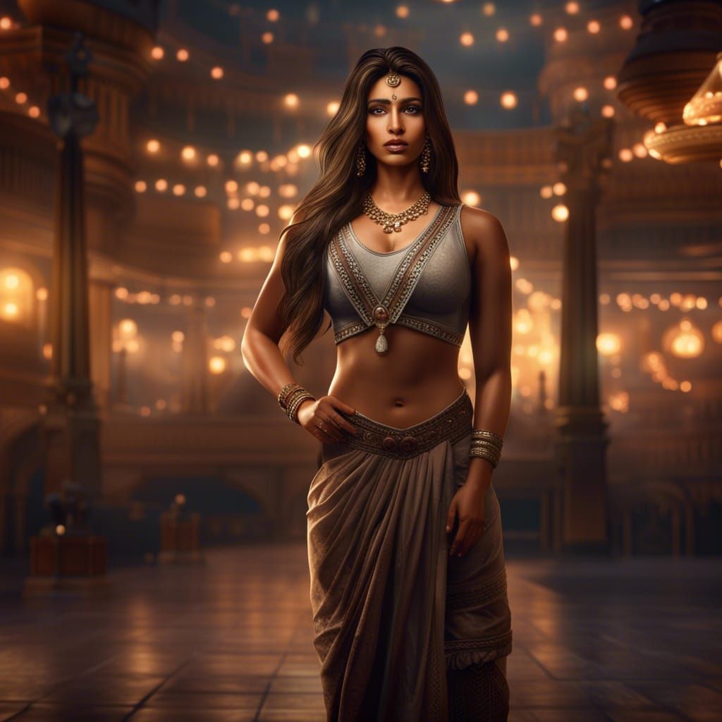 Stunning Indian Woman in Realistic Beach Photo