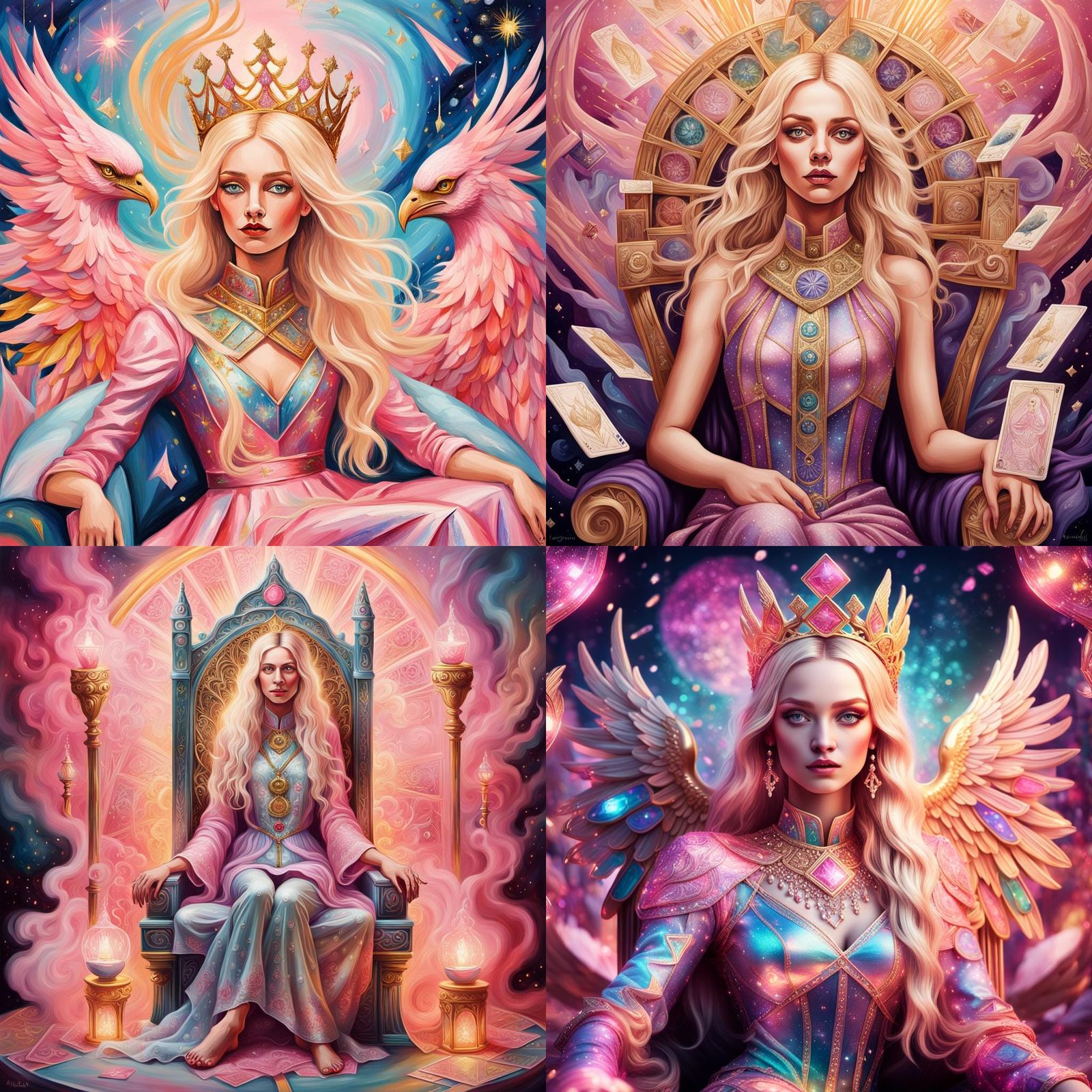 Phoenix Tarot Reader Queen in Pink Glitter