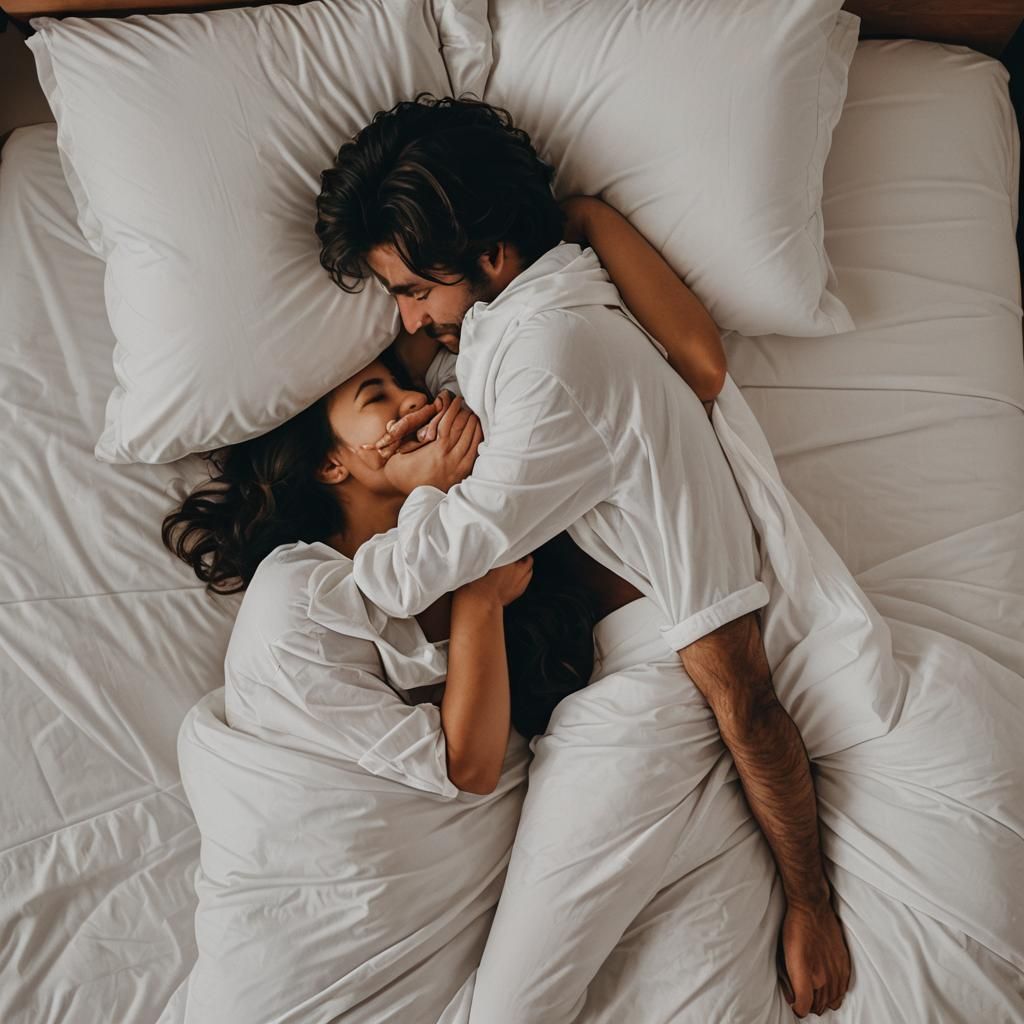 Intimate Embrace: A Couple in Bed