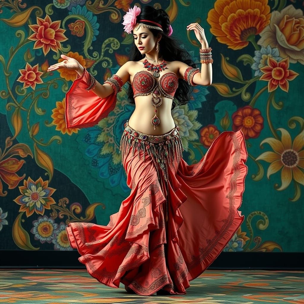 Belly Dancer in Elaborate Costume