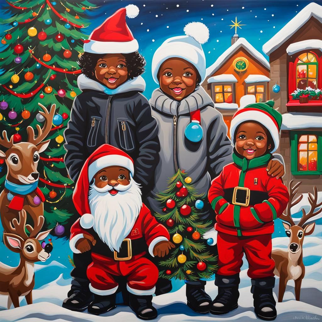 Festive Graffiti Art: Santa's Little Helpers at North Pole