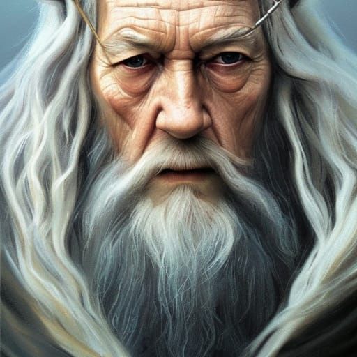 Gandalf Portrait in Detailed Fantasy Art Style