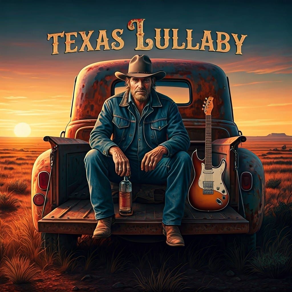 Texas Outlaw Musician at Sunset