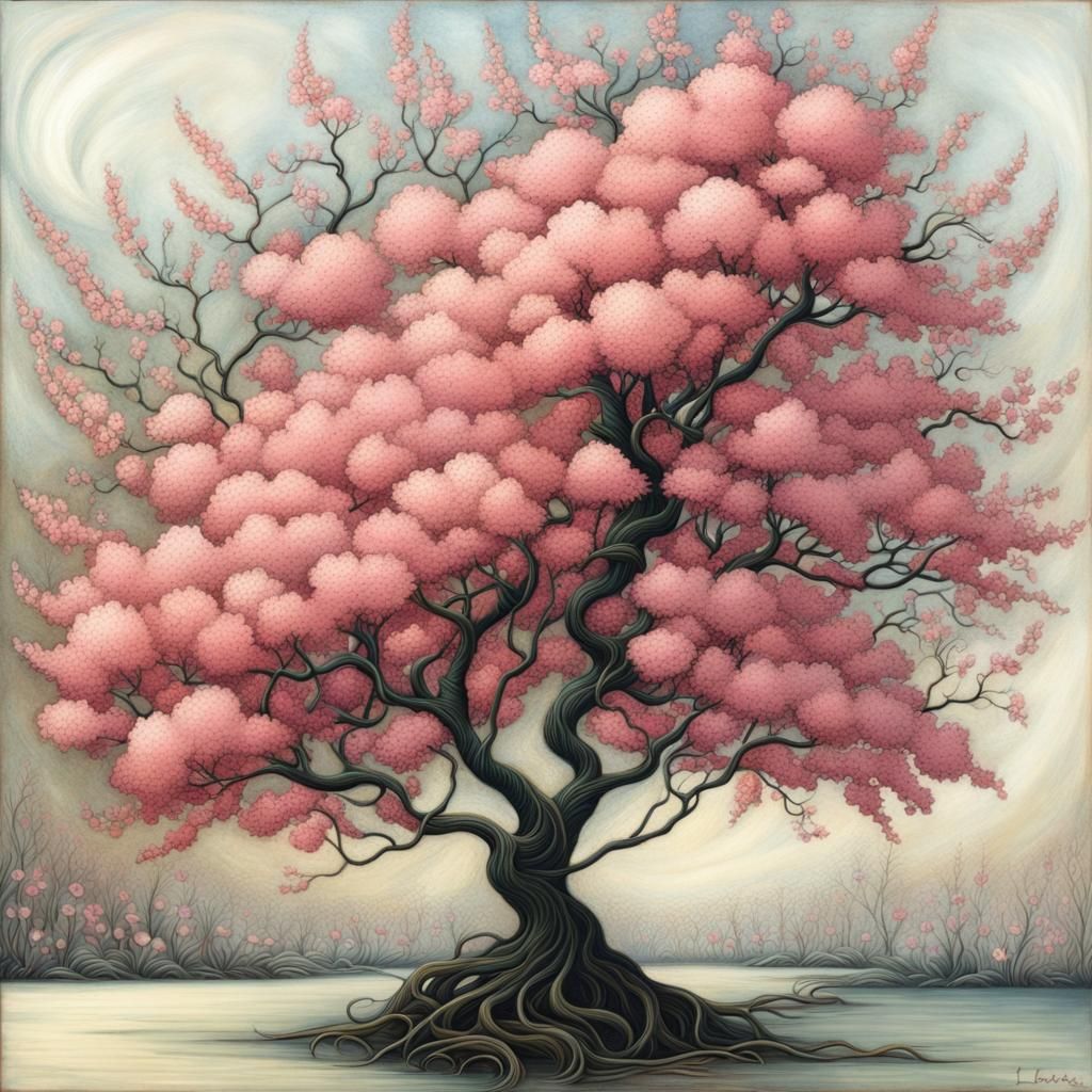 Delicate Leaf in Art Brut Style