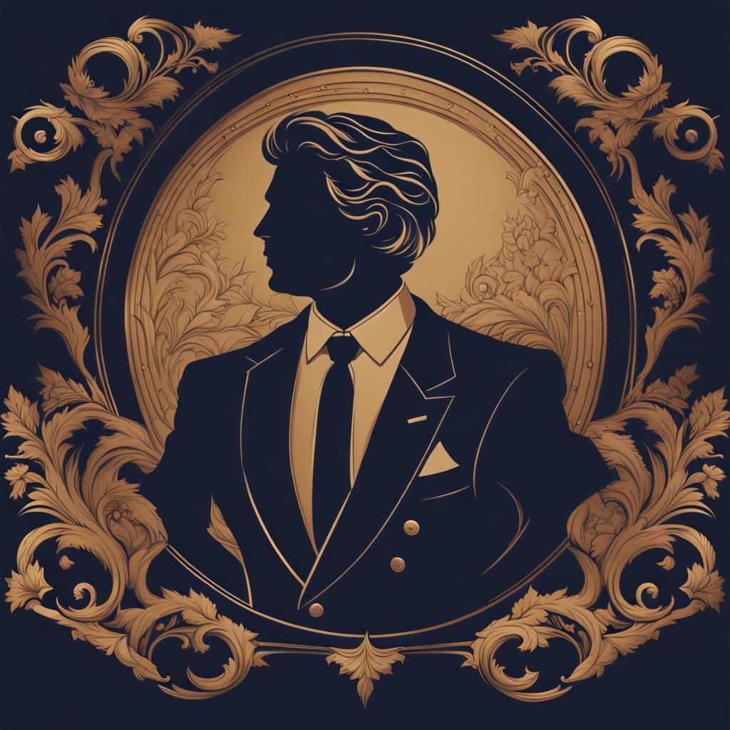 Confident Renaissance Man Logo in Digital Painting Style