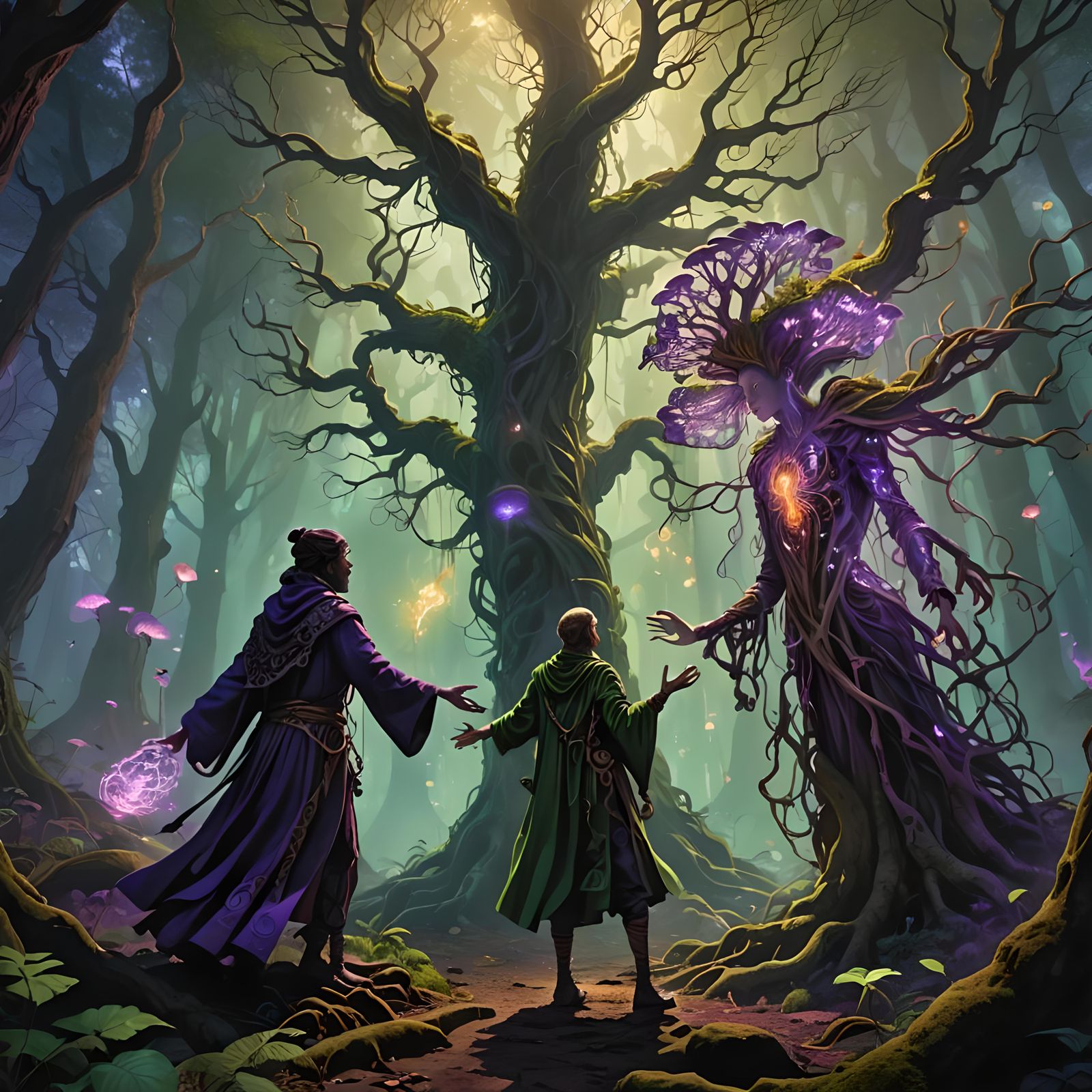 Fantastical Matte Painting of Two Figures