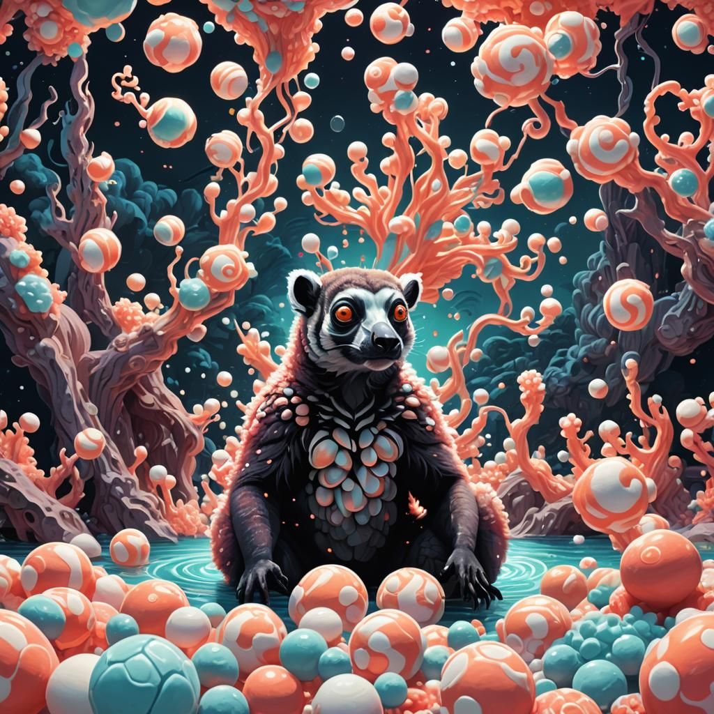 Tropical Alien Observes Atomic Cyclone, Fauvist Sci-Fi