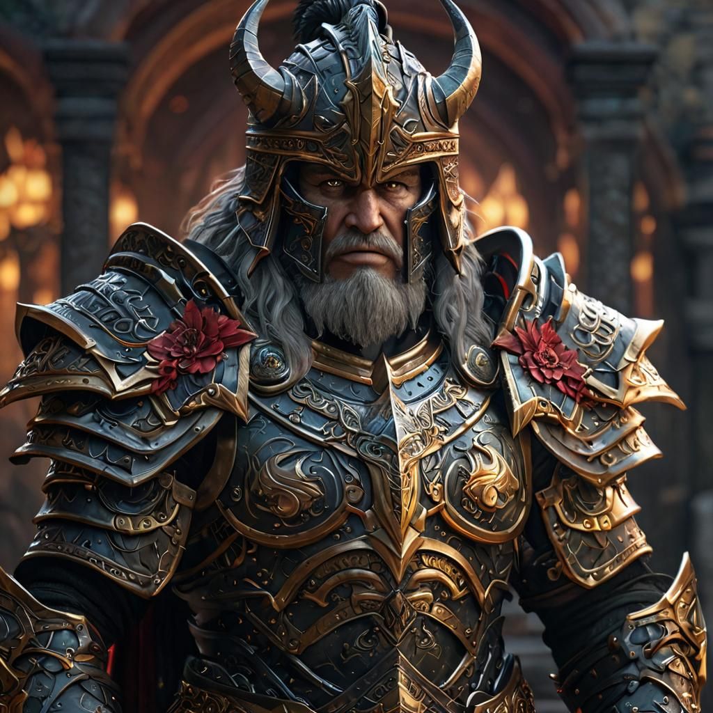 Berserker God of Weapons in Obsidian Armor