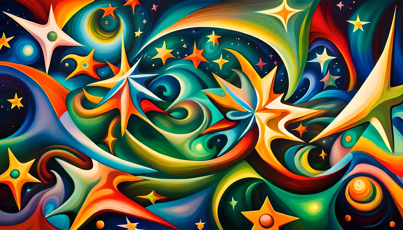 Iridescent Stars in Electro Magnetic Plasma Maelstrom