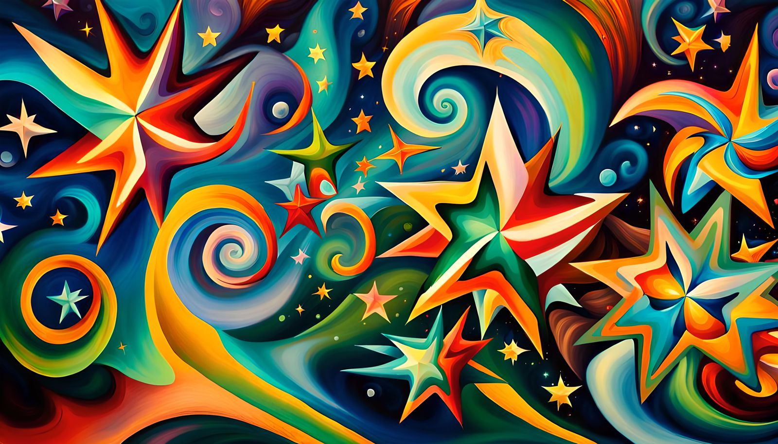 Iridescent Stars Connected in Electromagnetic Plasma Maelstr...