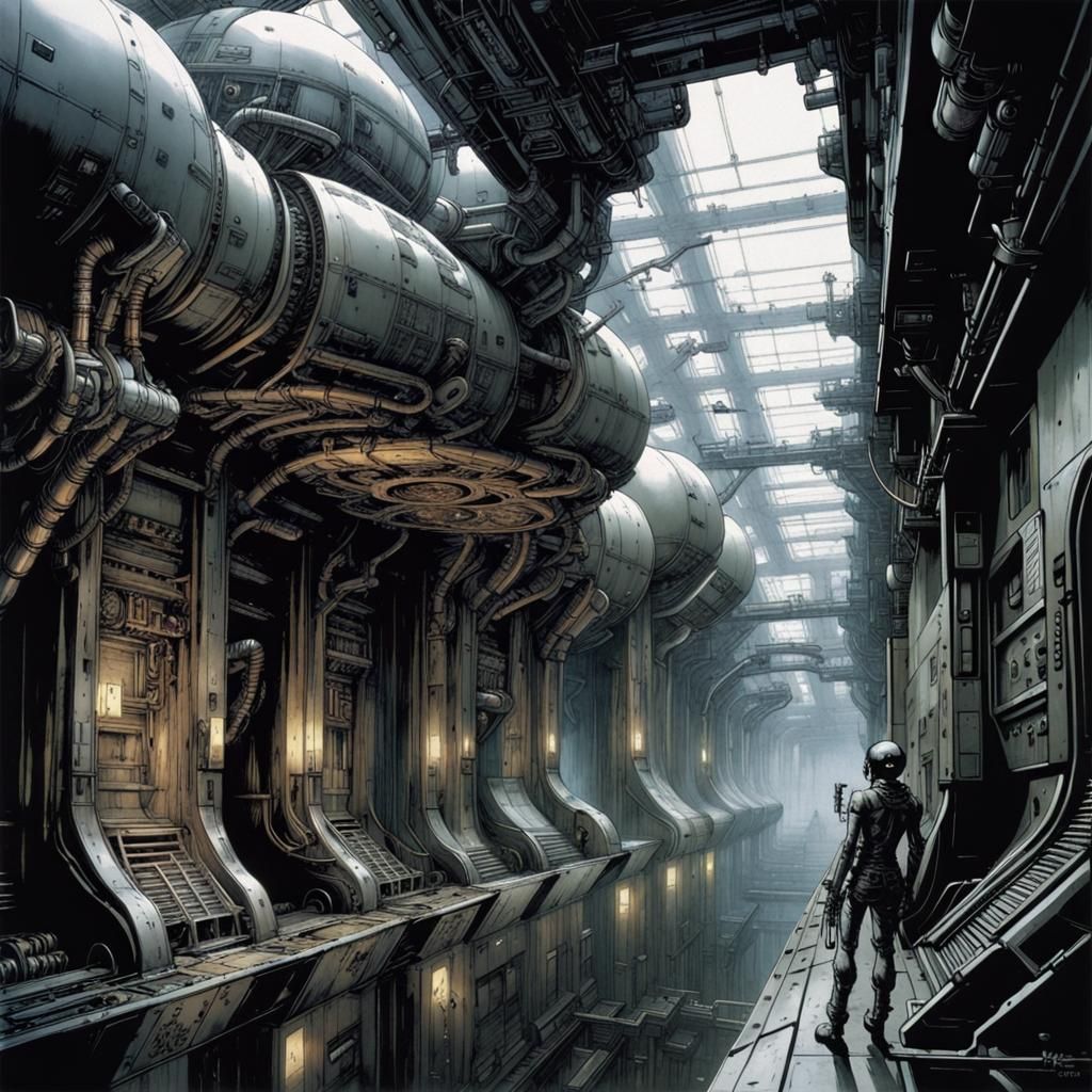 Art by Yoji Shinkawa, H.R. Giger, Tsutomu Nihei, Hiroya Oku,...