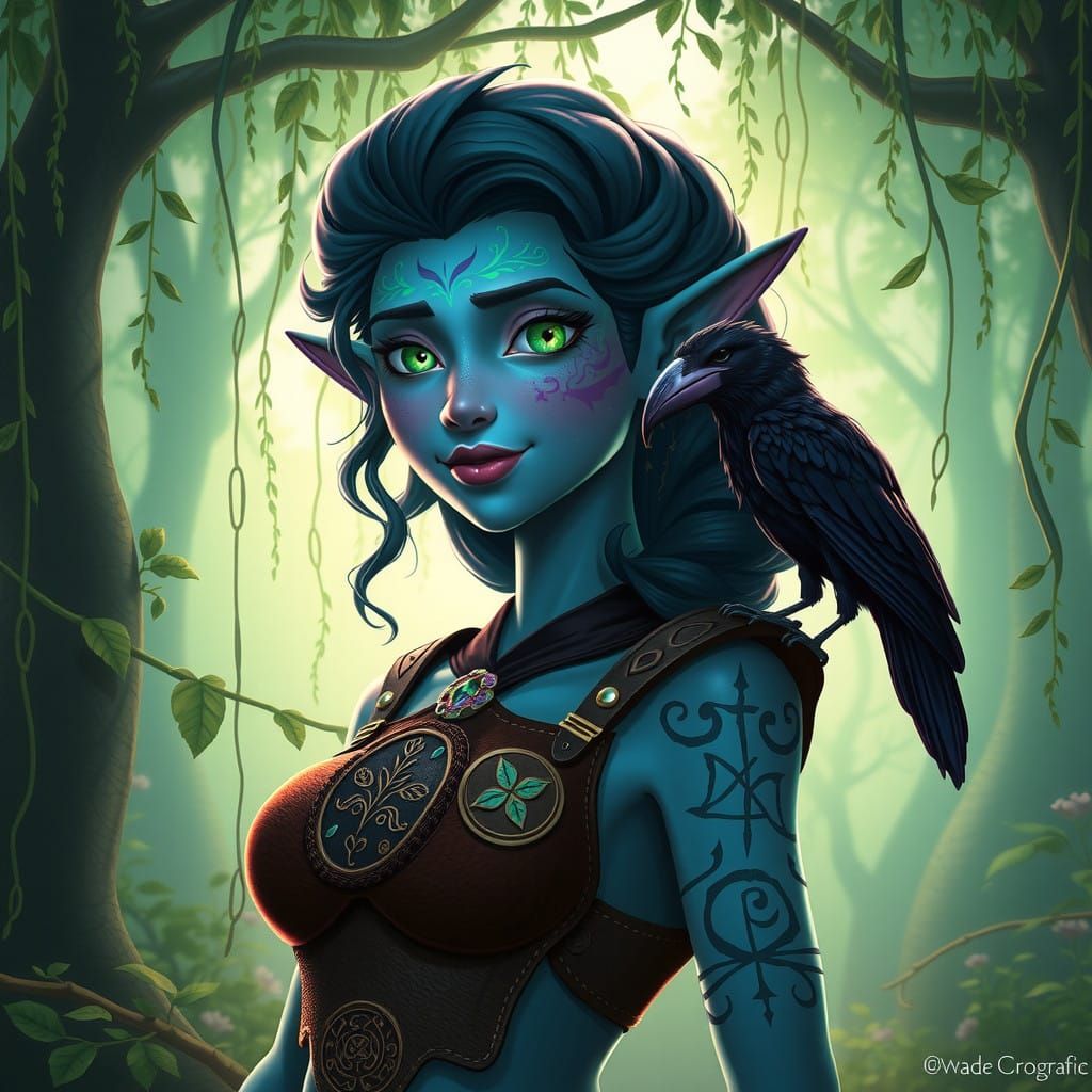 Mystical Merfolk Maiden in Whimsical Forest