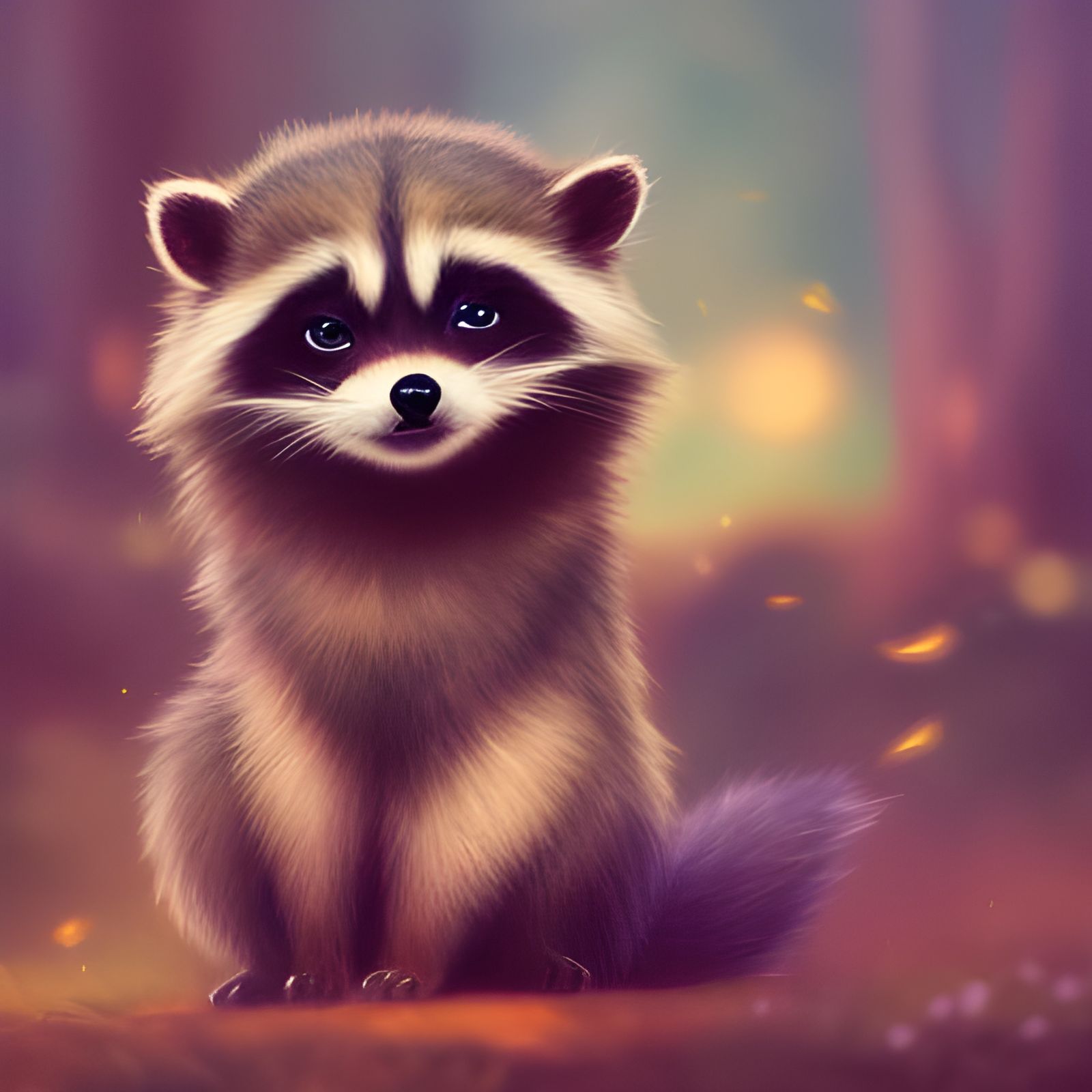 Cute Raccoon Baby Peeking Out of Trash Can