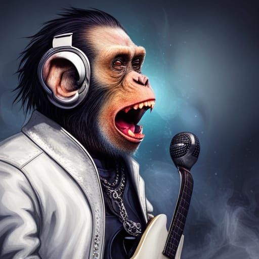 heavy metal punk Chimpanzee monkey