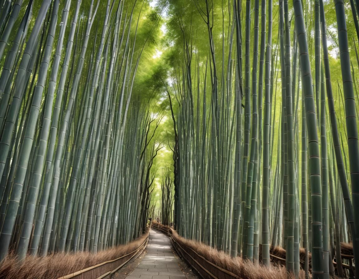 Kyoto Bamboo Forest Path in Japan