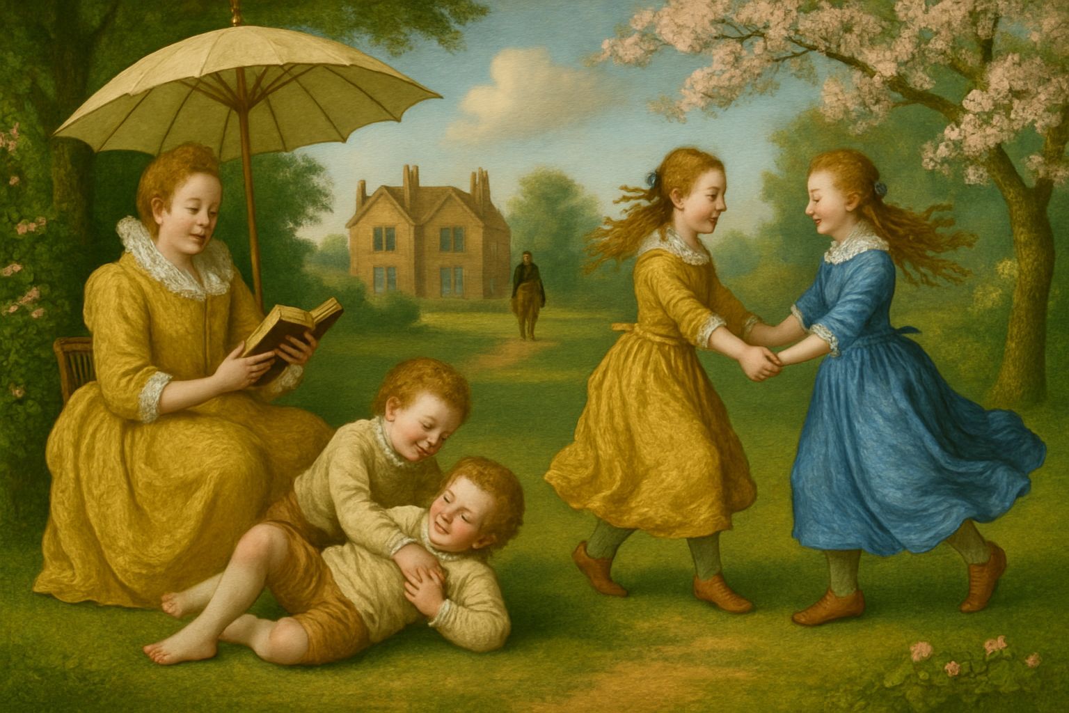 Elizabeth Vernon and Children in English Garden, 1610